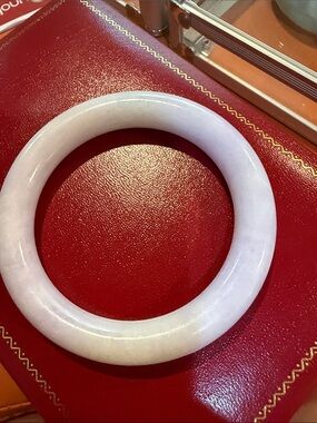 Grade A Light Lavender Jade Smooth Edge Bangle Bracelet